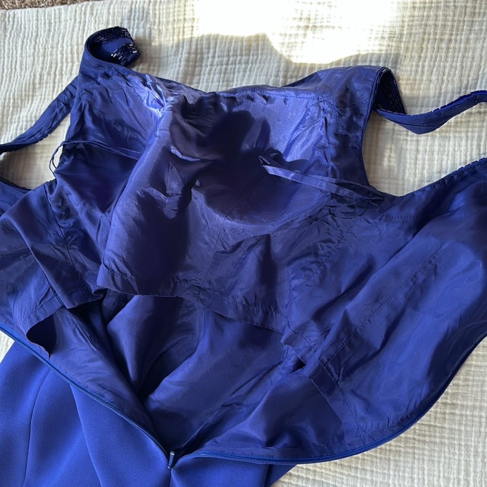 Precious Formals VTG 90s Blue Formal/Prom/Party Beaded Dress Sz 4 - Picture 14 of 15
